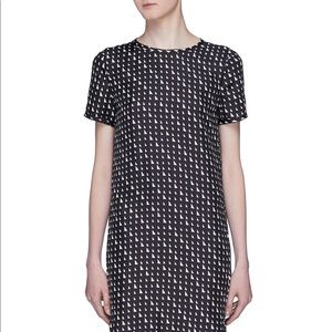 Theory Print Silk T-Shirt Dress